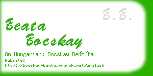 beata bocskay business card